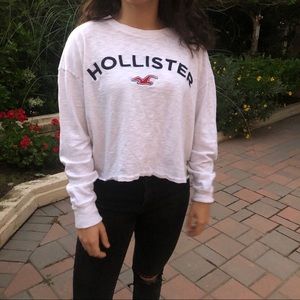 Hollister White Boyfriend Long Sleeve Tee Small